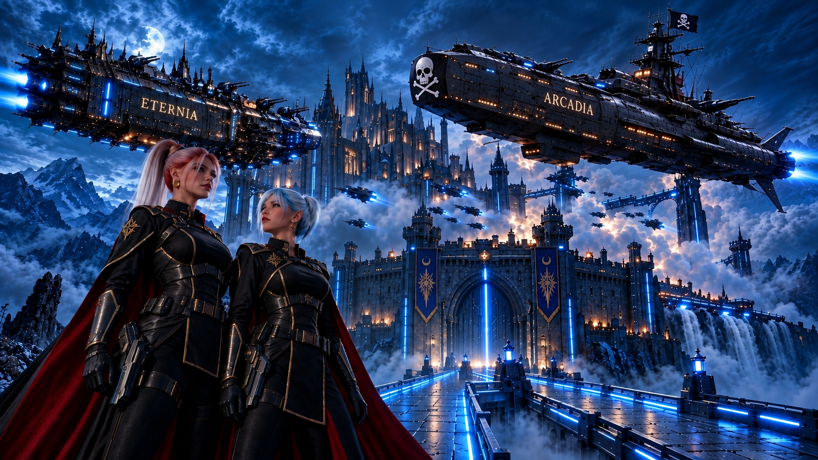 Vanessa et Célesty devant le vaisseau d'Éternia